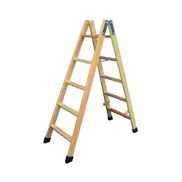 ESCALERA TIJERA DE MADERA DE 7+7 PELDAÑO