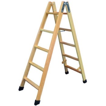 ESCALERA TIJERA DE MADERA DE 9+9 PELDAÑO